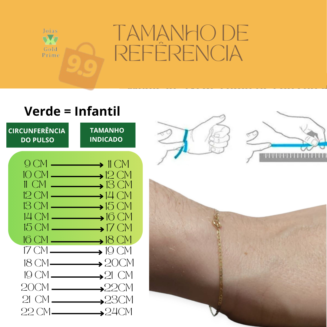 Pulseira Essenza Linha Bebê Ouro 18K com pingente 4mm - Imagem 3